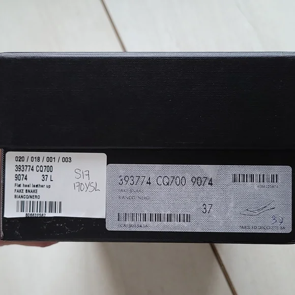 YSL Saint Laurent Flats Python Embossed Leather [size 37]